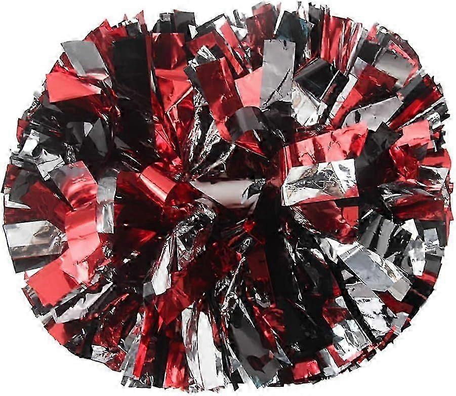 2025 Latest Model 2PCS Metallic Pom Poms Cheerleading with Baton Handle Cheer