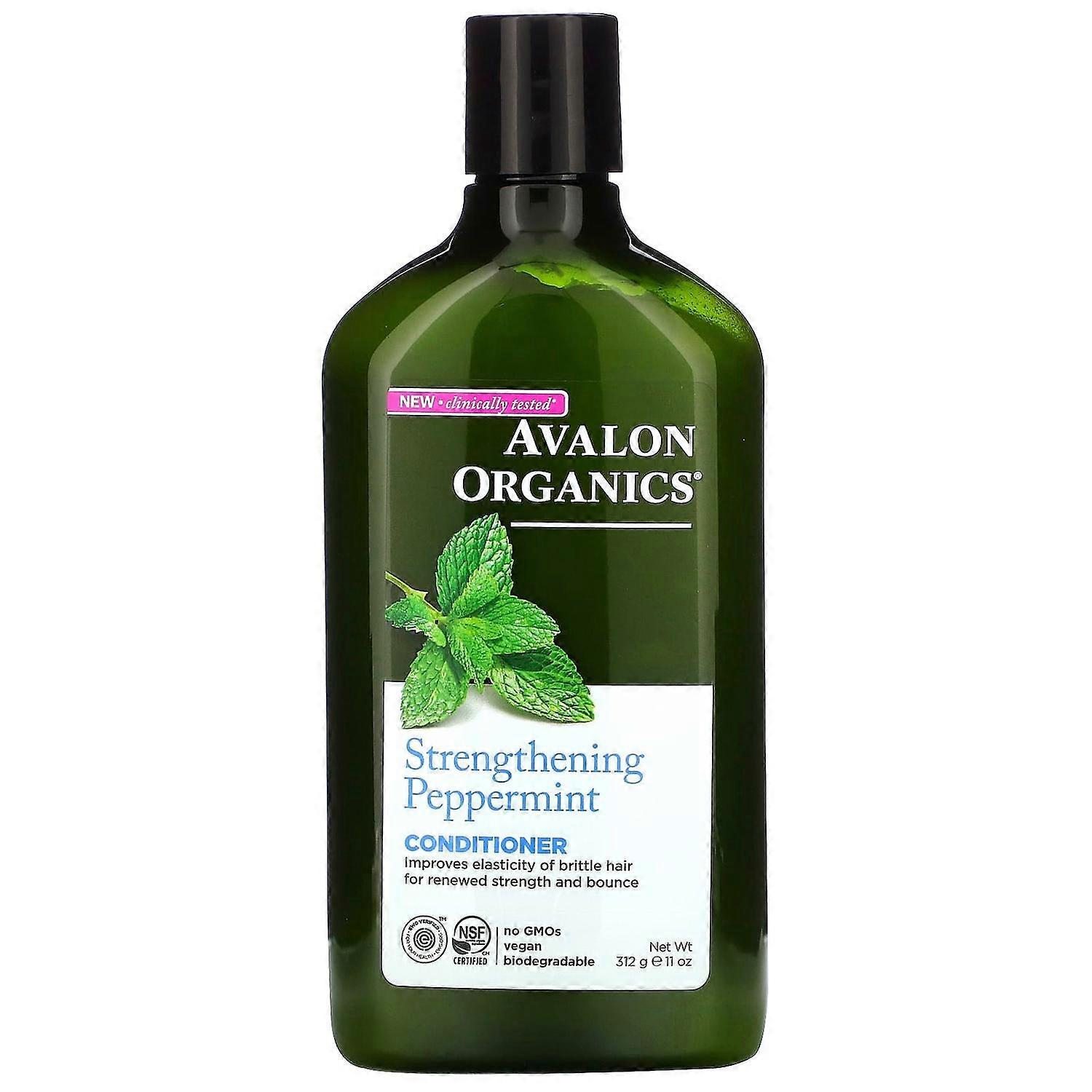 Avalon Organics, Conditioner, Strengthening Peppermint, 11 fl oz (312 ml)