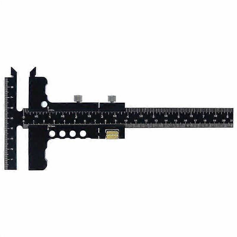 Woodworking Scriber Gauge Measuring Tool -Square Scribing Marking Framing Ruler Aluminum Alloy Slidi