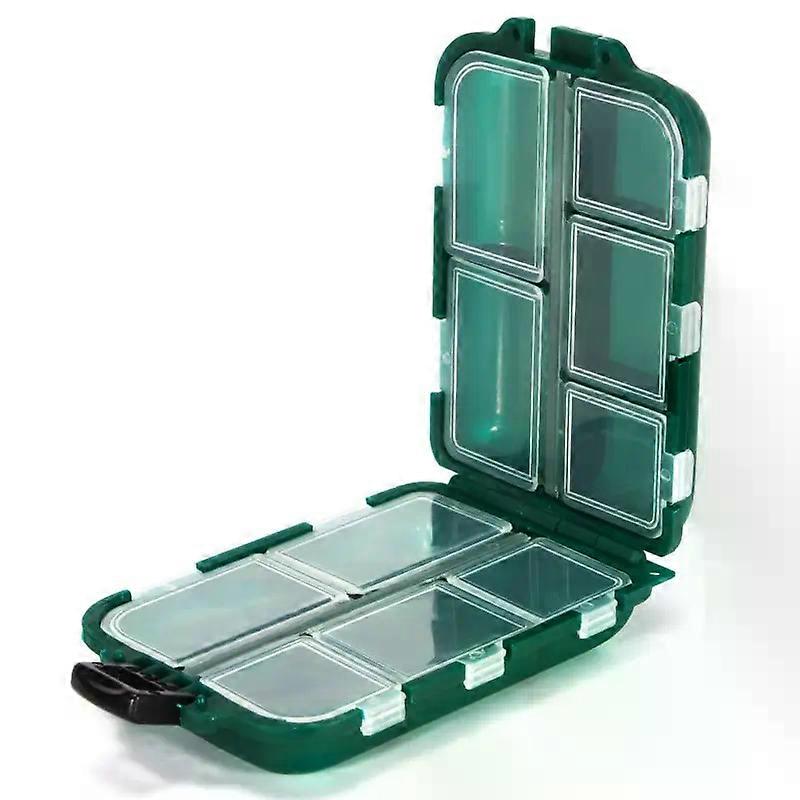 Fishing Tackle Box 10 Compartment Lure Hook Storage Case Double Sided Fishing Tool Organizer Multifunctional Bait Container