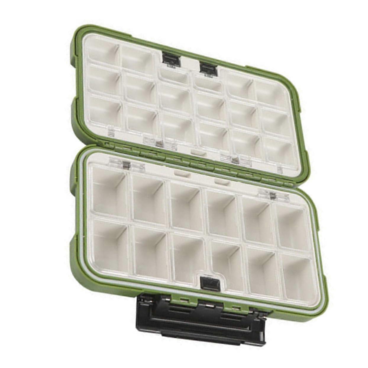 Fishing Tackle Box Organizer With Automatic Lid Opening, Green Storage For Hooks Lures Weights, Novice Pro Compatible