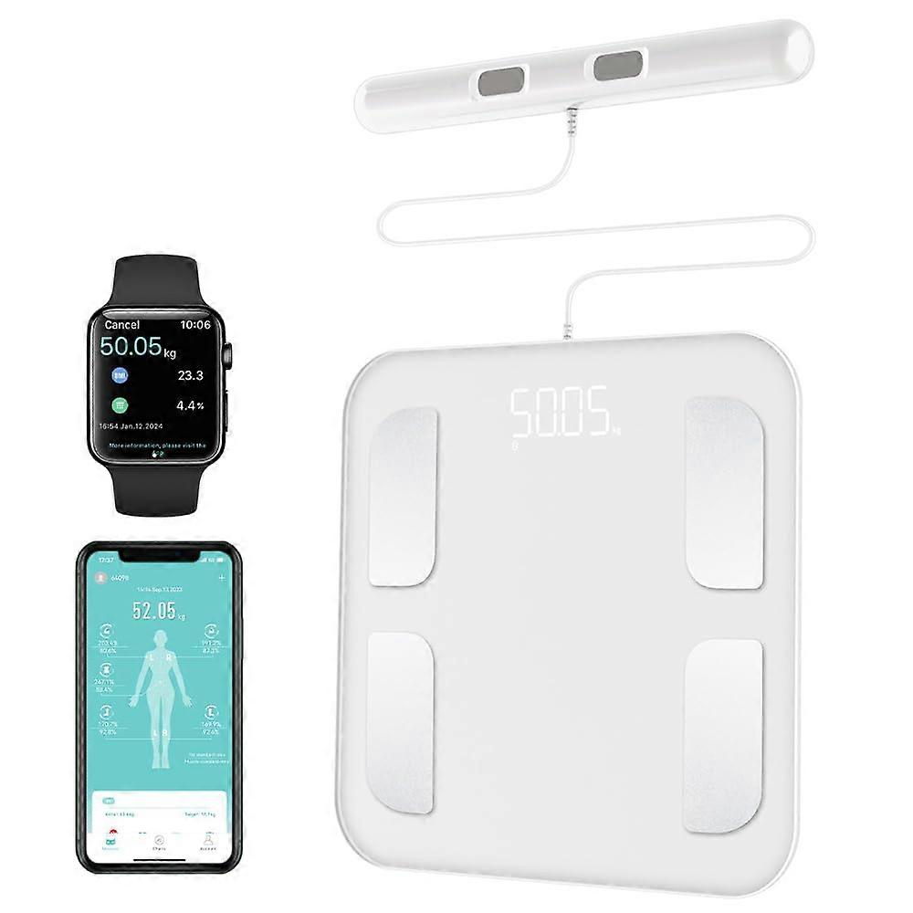 Scale 8Electrode Fat Scale, Precision Digital Bathroom Scale With Large Display, BMI 20, FL2001LBWhiteUK