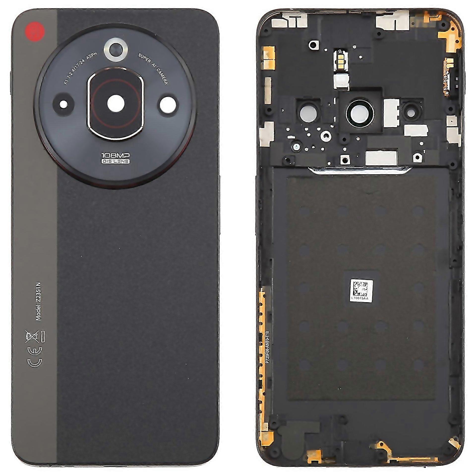 For Zte Nubia Focus Pro Z2351n Glass Battery Back Cover With Middle Frame Camera Lens Coverblack