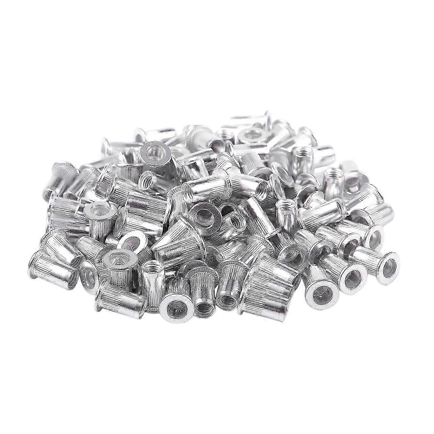 M5 Aluminium Threaded Rivnuts Flat Head Rivet Nuts Nutserts 100pcs