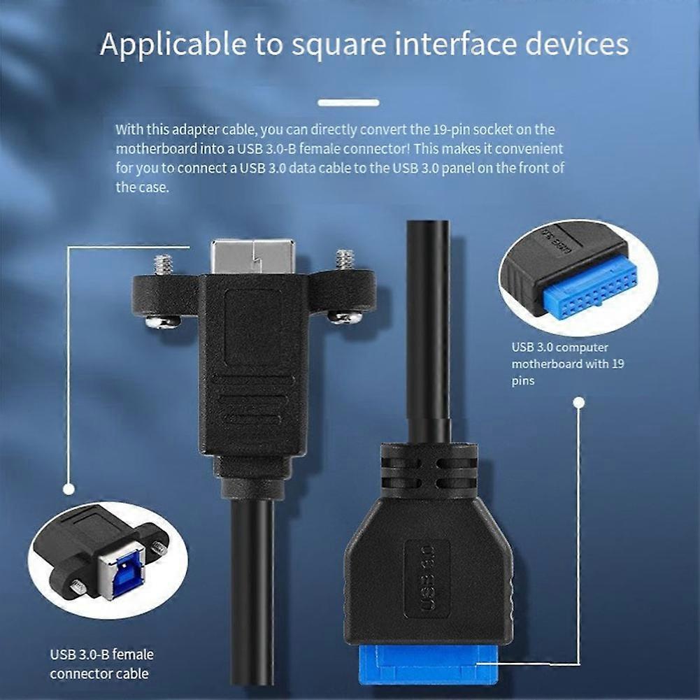 USB 3.0 Type-B Female to USB3.0 20Pin IDC Header Male Cable Extension 5Gbps for Disk SSD Camera Data 30cm