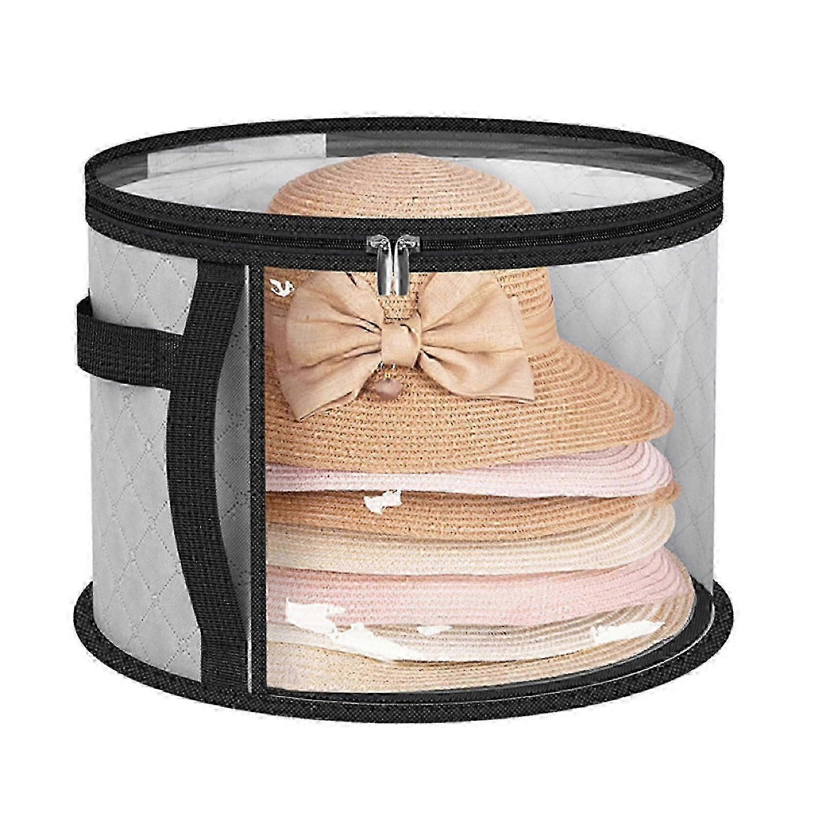 Round Hat Storage Organizer Bucket Convenient to Use with Dust Proof Lid Design Suitable for Gloves Scarves Plush Toys
