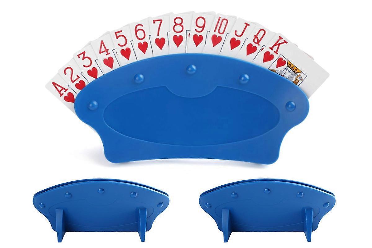 Set of Two Hands Free Playing Card Holders Trays for Bridge Canasta UNO Card
