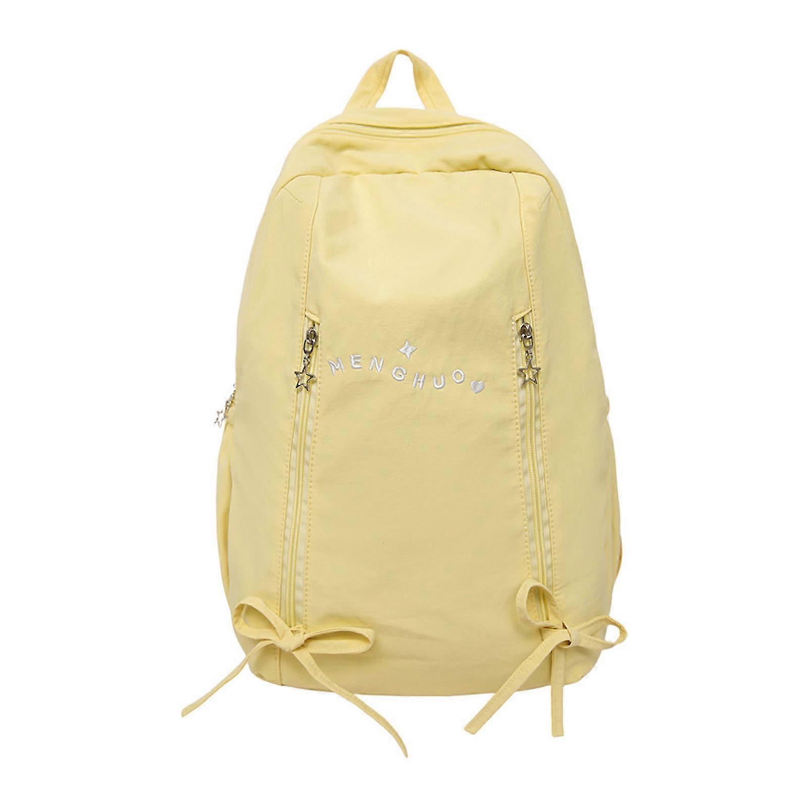 Counter Tear Waterproof Backpack For High School Students Ergonomic Design Multiple Organizational Pockets Compact Way  Yellow S