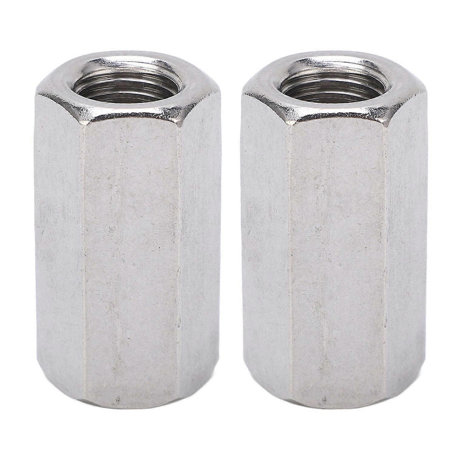 2PCS Hex Coupling Nuts Stainless Steel Rustproof Anti Corrosion M16 Hex Connector Nut for Connection