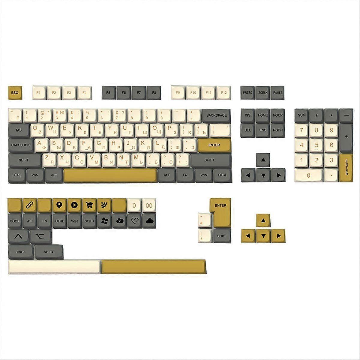 XDA PBT Colorblock Keycaps 138 Keys PBT Material Sublimation Suitable for Keyboard 68/75/84/96/980/