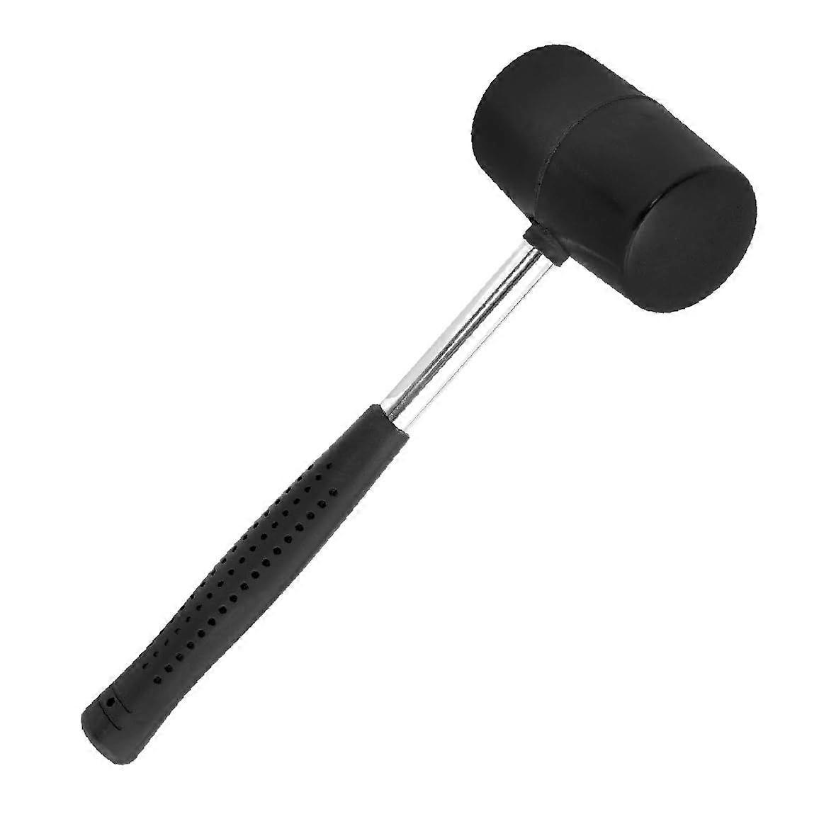 12 oz / 340 g rubber hammer with a sturdy steel handle, perfect for pitching tents and canopies, handle in random colors