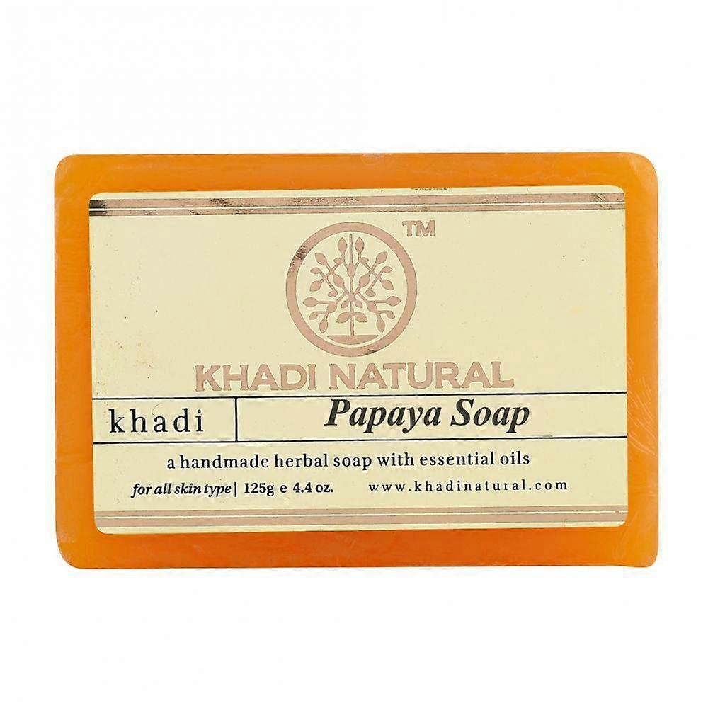 Натуральное мыло ручной работы с Папайей (125 г), Papaya Soap Hand made,  Khadi Natural