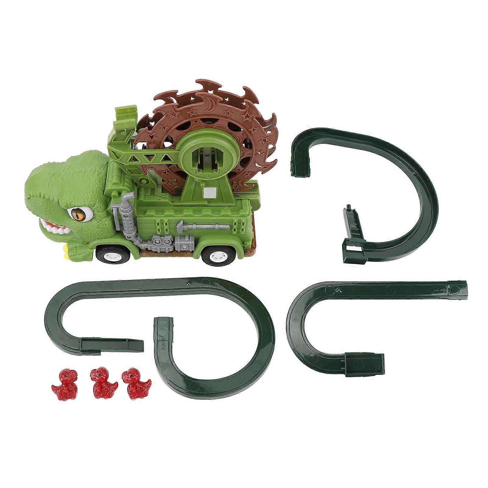 Dinosaur Race Track Car Toys with Sound Light Battery Powered Endless Fun Sliding Ferris Wheel