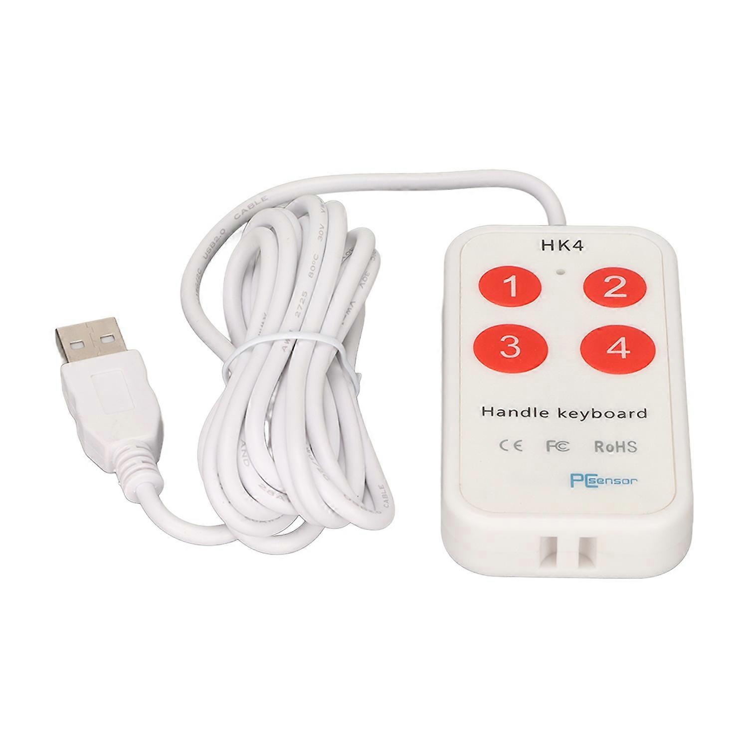 Handle Keyboard 4 Keys Programmable Custom USB Pocket Keyboard General Mini Button Keypad for Game L