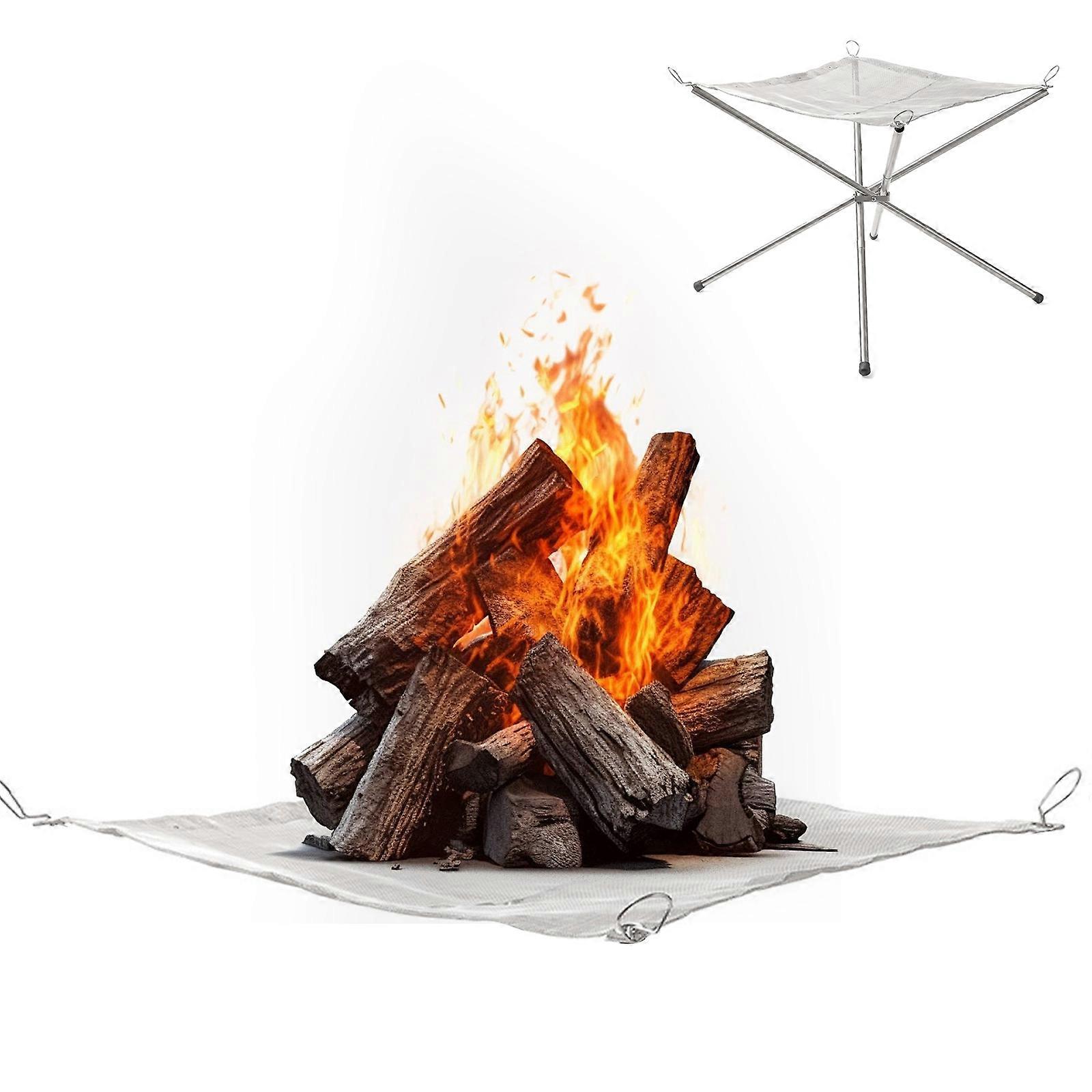 Fire Mesh Replacement for Portable Fire Pit Grilling Stainless Steel Grey