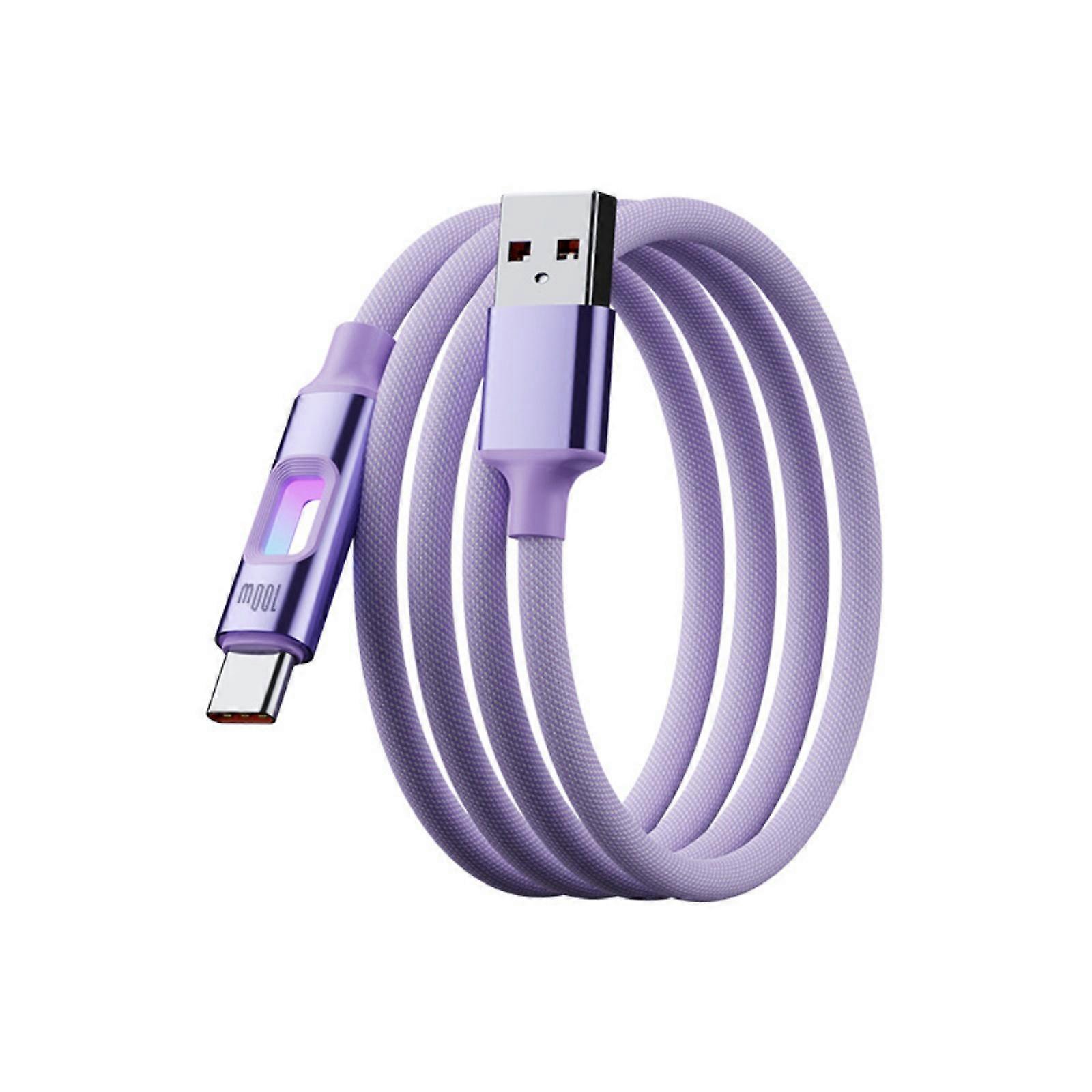 1.2/1.8m 100W 480Mbps Fast Charging Data Sync Cable Type C Charging Cable USB to Type C Cord Braided Data Cord Portable  Purple 1.8 meters