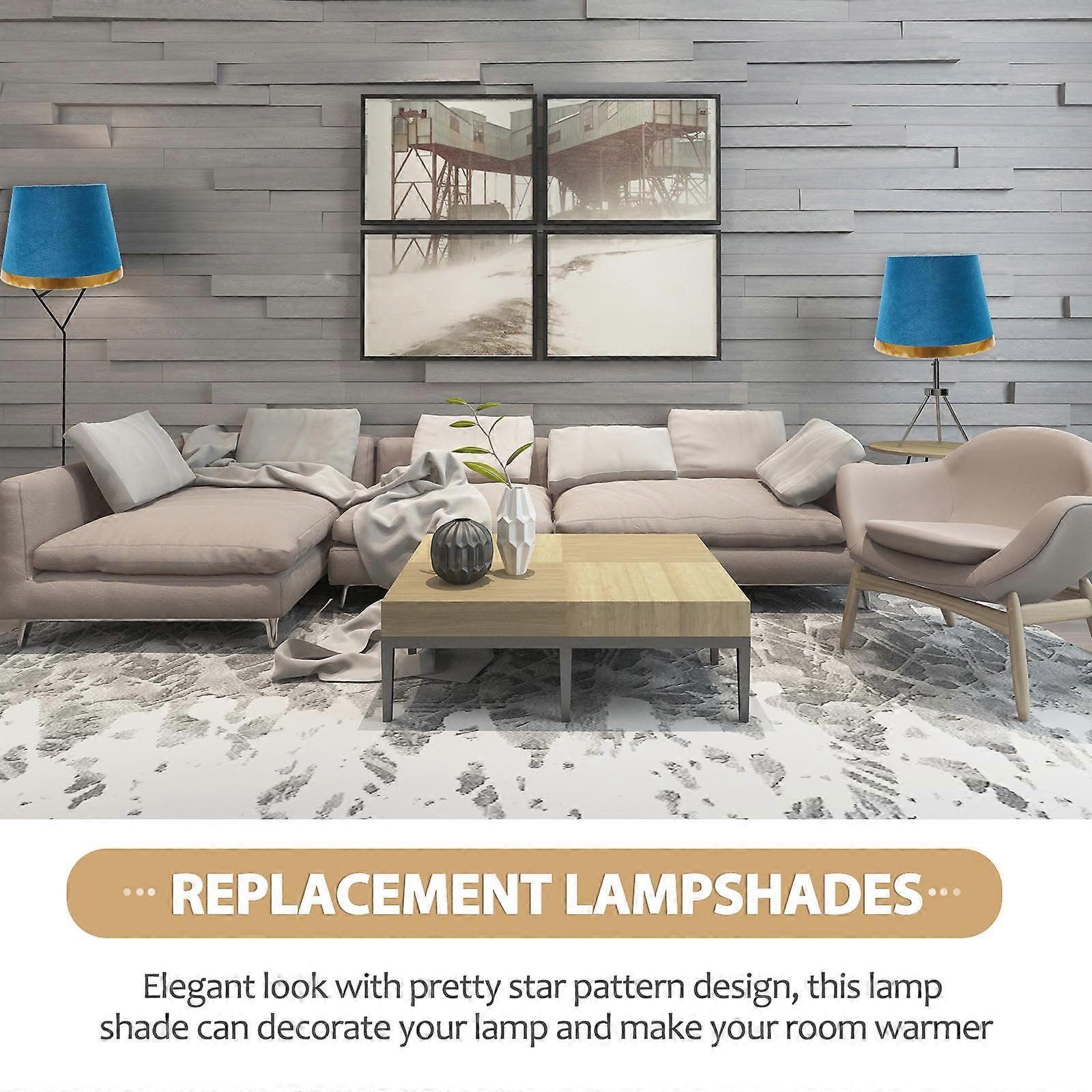 Blue Fabric Lamp Shade for Table Lamp 2Pcs Replacement Light Covers