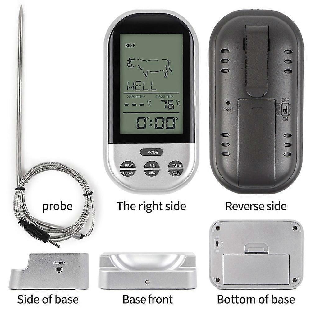 Wireless Probe Food Meat Oven BBQ Thermometer Digital Remote Kitchen Cooking