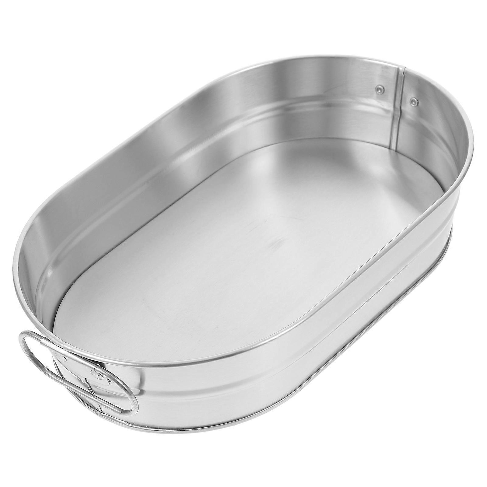 Silver Stainless Steel Ice Cube Bucket for Bar Use with Handle