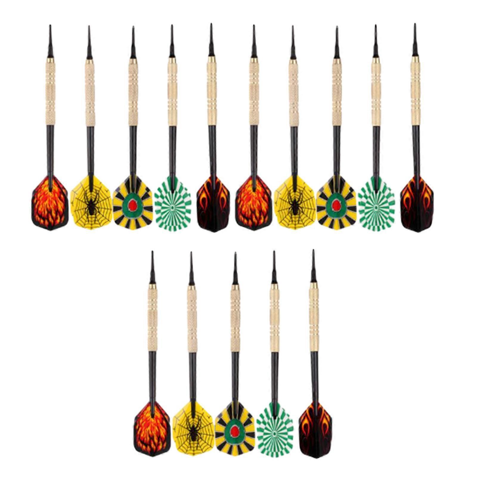 15Pcs 14g Soft Plastic Tip and Barrels Iron Nickel Plated Shaft Plastic Flight Safe Darts Soft Darts Set with Soft Tips Multicolor