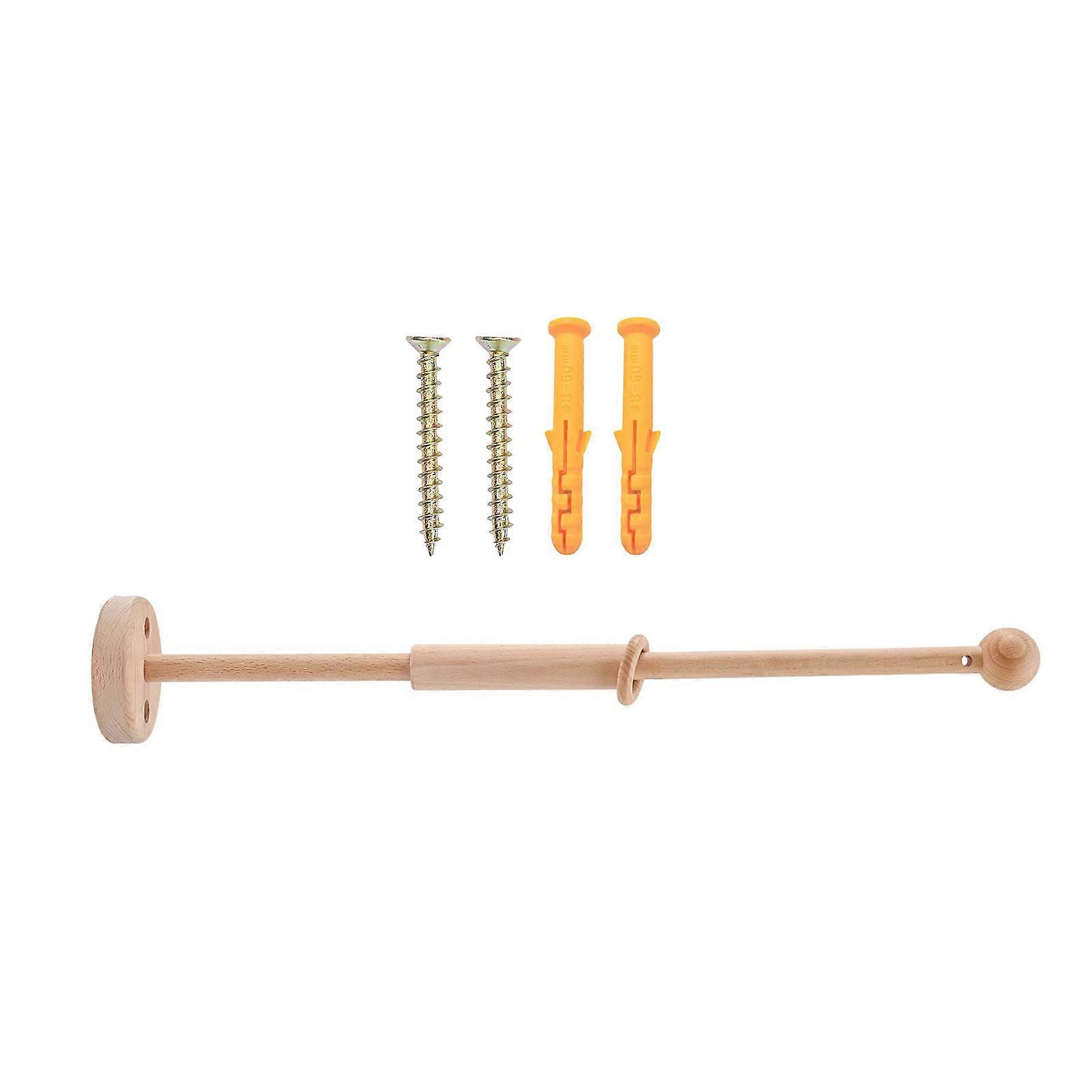 Nursery Addition Wood Bed Bells and Toy Holder for Infant Cribs, Adjustable Height Multicolor