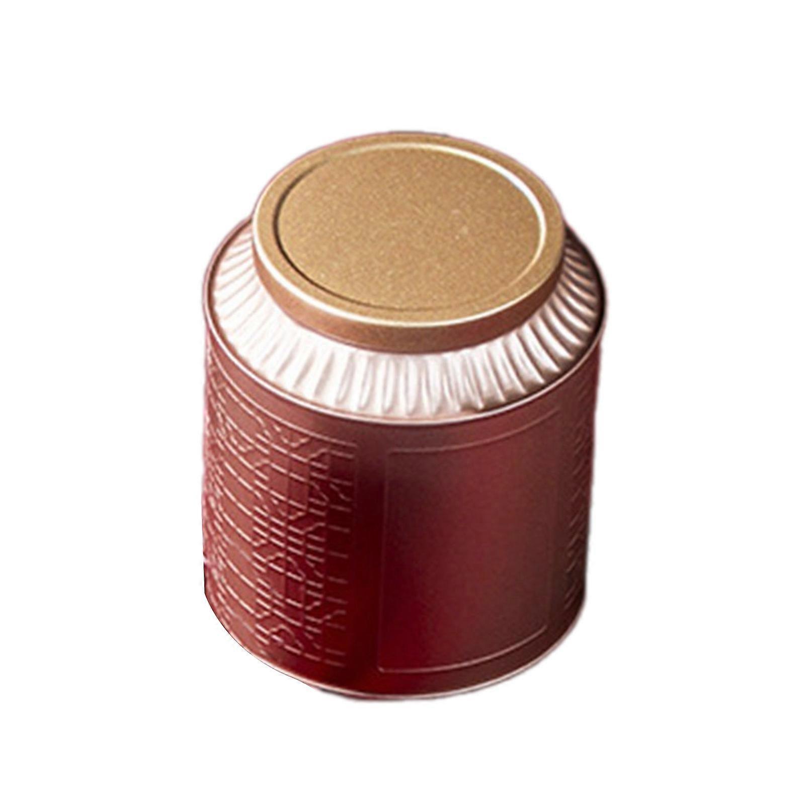 Tea Packagings Box Mini Empty Tea Tins Can Round Tinplate Containers for Loose Tea, Coffee, Candy, Cookie, Spices  Gold