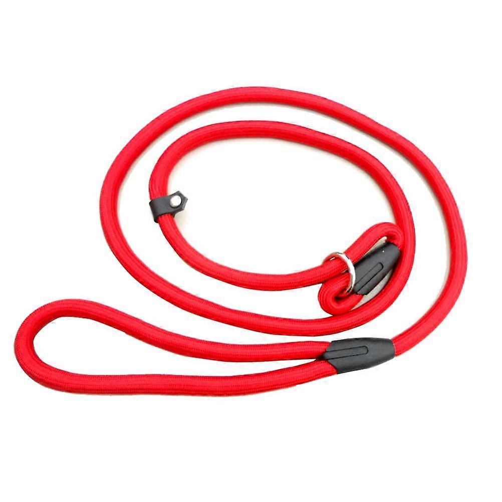 0.8*140cm Pet Dog Nylon Adjustable Loop Training Lead Collar Leash Traction Rope (Red)