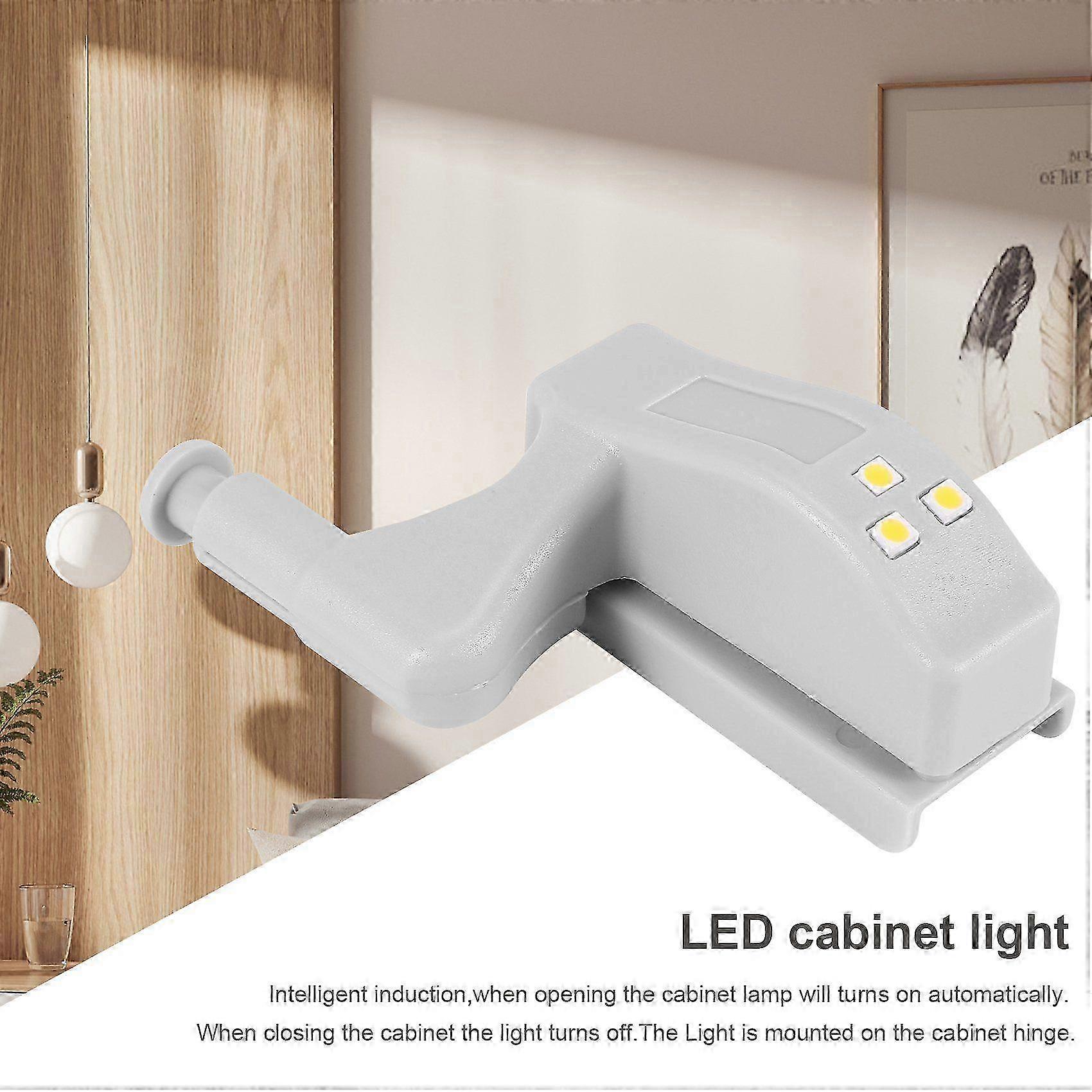 10Pcs Cabinet Cupboard LED Hinge Light Lamp Warm White