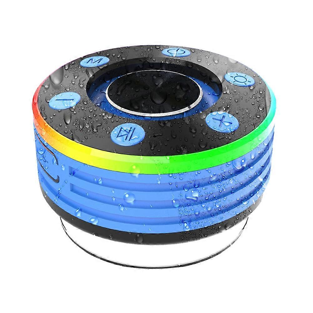 Shower Speaker Bluetooth-Compatible 5.3 Waterproof Wireless Speaker FM Radio with Suction Cup for Bathroom Pool Blue