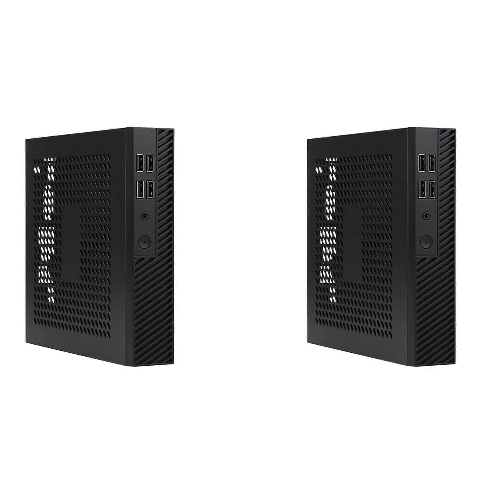 2X DX01 Thin Mini ITX Desktop Computer Chassis Thin Half Height Computer Chassis Portable Desktop Computer Case