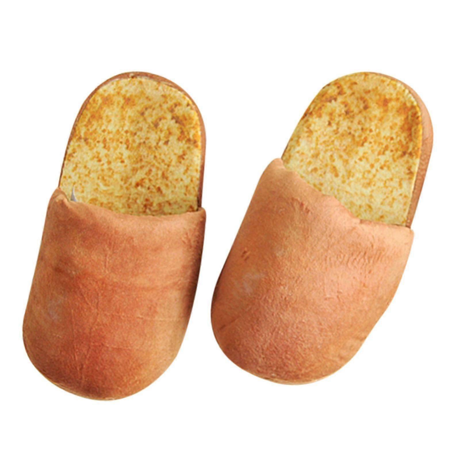 Simulation Bread Cotton Slippers, Winter Home Soft Bottom