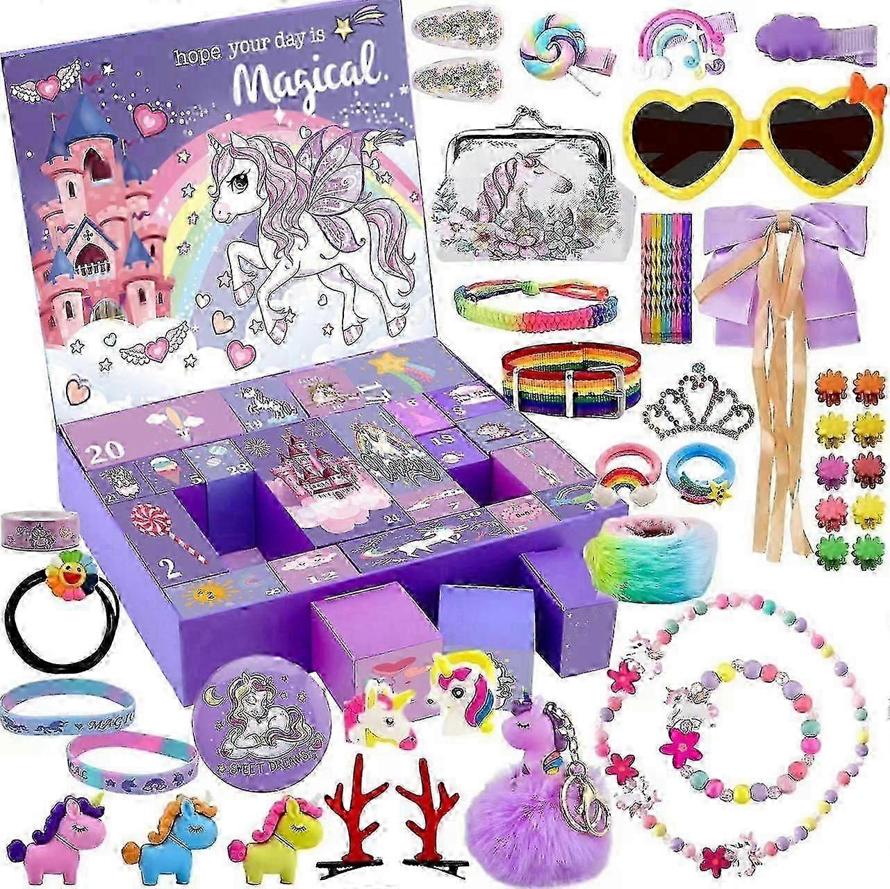 Ημερολόγιο Advent 2025 Ημερολόγιο Advent για Κορίτσια - Δώρα Μονόκερου για Κορίτσια Ημερολόγιο Advent 24 Ημερών Δώρα Έκπληξη Τα Καλύτερα Δώρα για Κόρες - DX