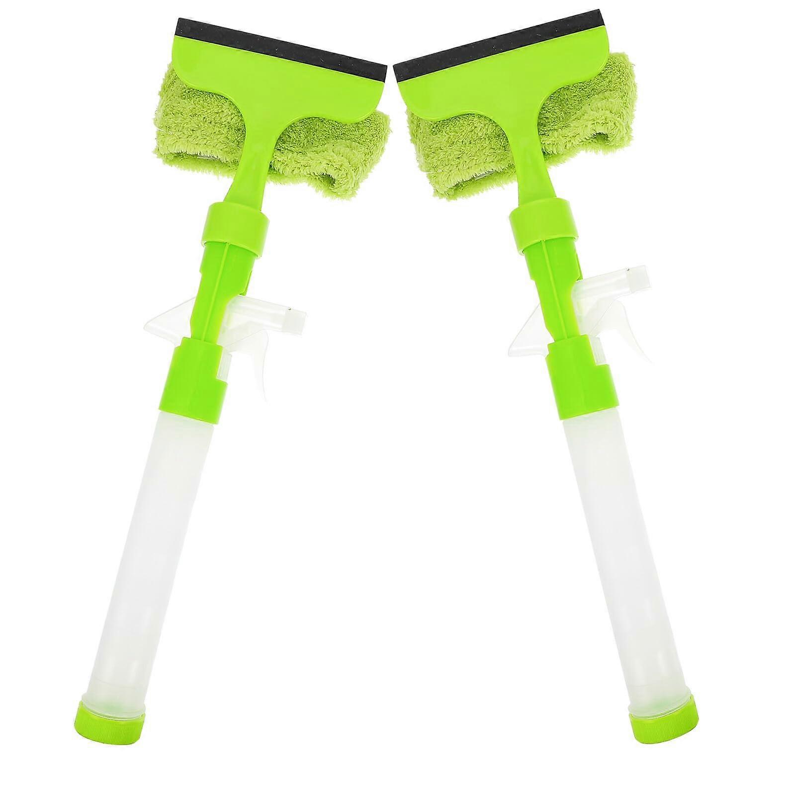 2 Pack DoubleSided Window Squeegee with Spray Bottle and Towel for Glass, Shower, Car