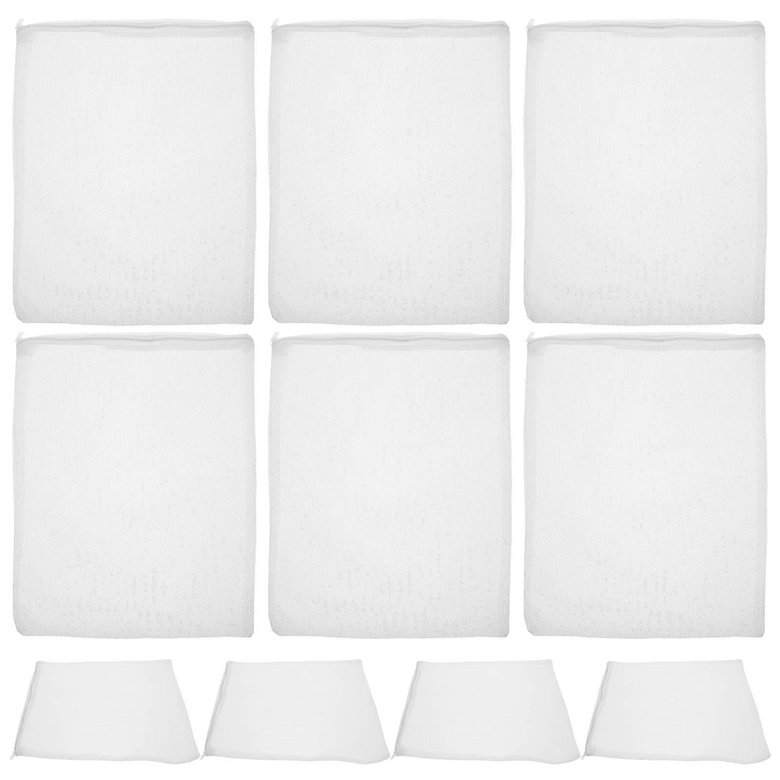 Filter Material Fish Tank Filter Bags for Filtering 10Pcs White Polyester Mesh Bags