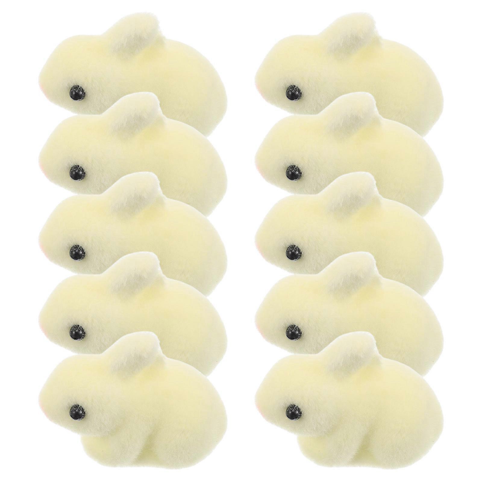 Light Brown Mini Foams Rabbit Statues for Succulent Micro Landscape 10Pcs