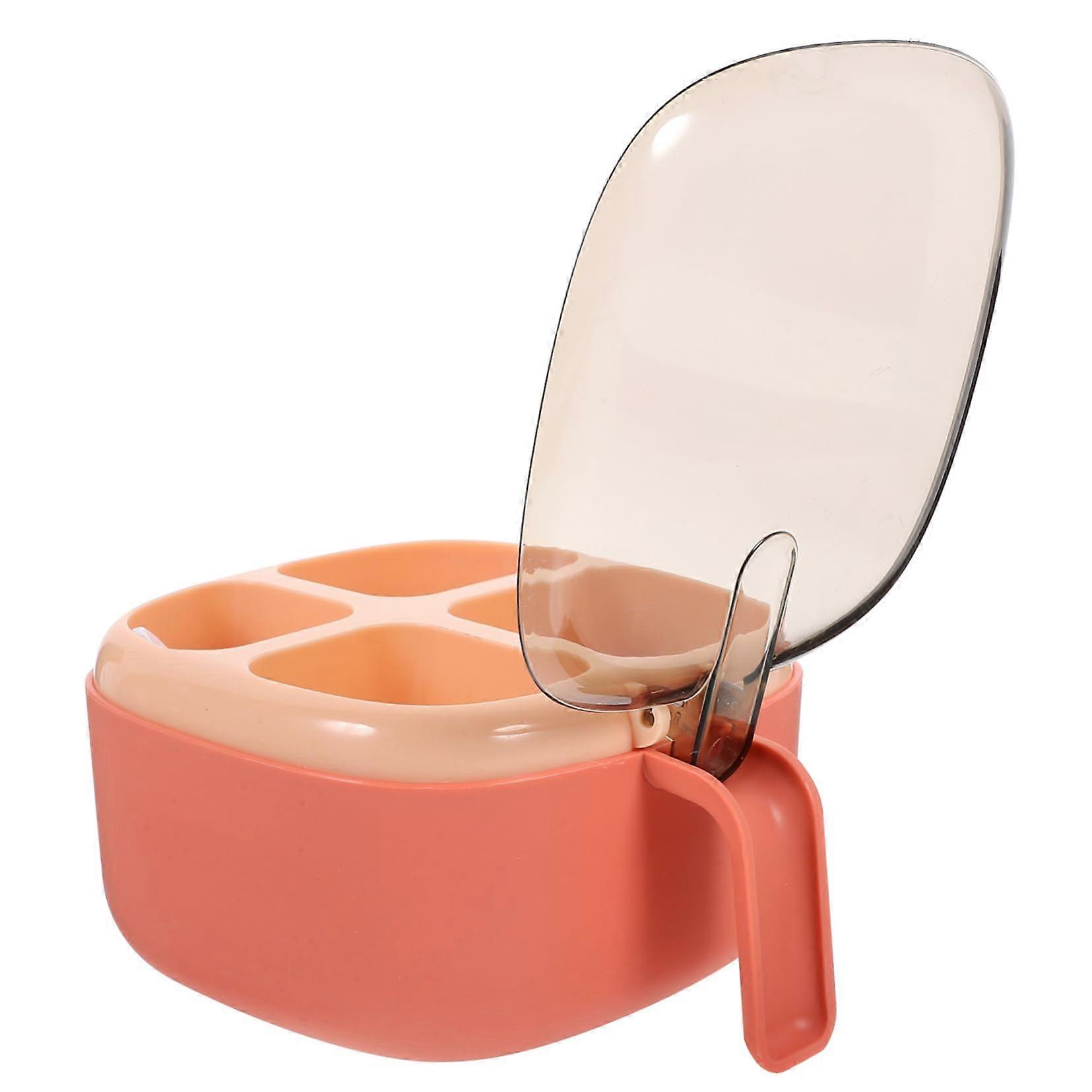 Spice Storage Container with Lids, 4 Compartment Kitchen Condiment Organizer for Salt and Sugar