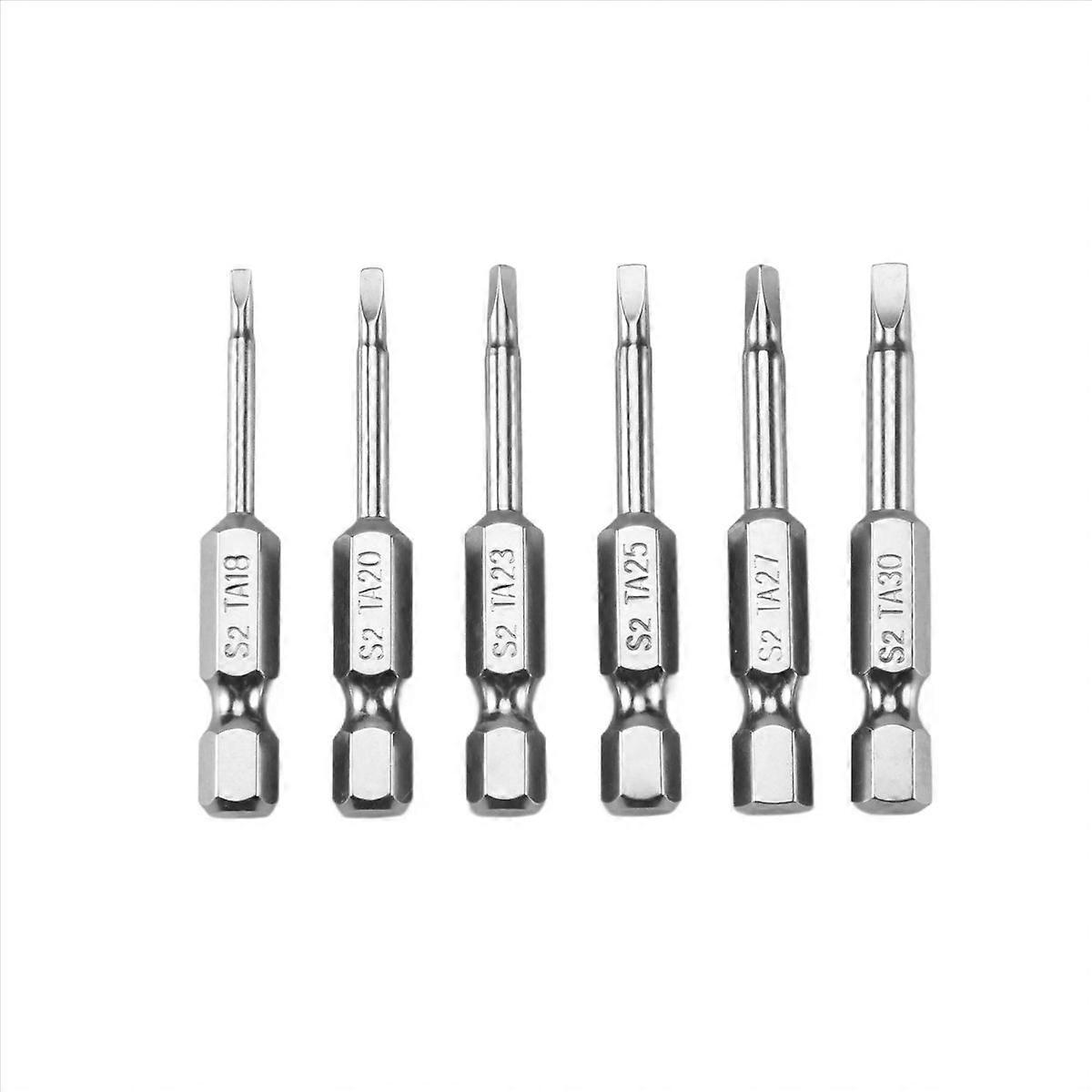 6Pcs S2 Steel Triangular Screw Bits Magnetic 1.8/2/2.3/2.5/2.7/3 Mm