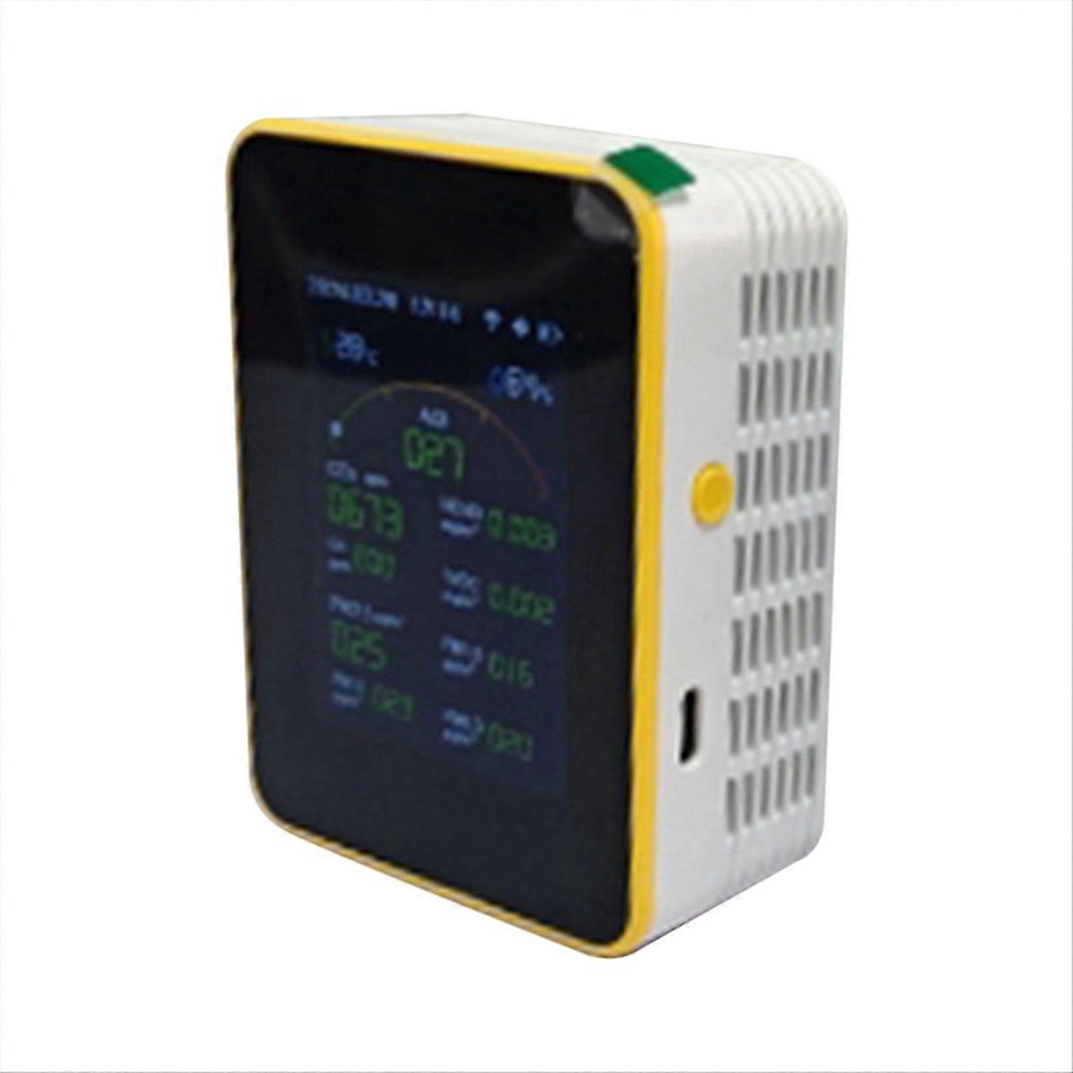 Portable PM0.3 PM1.0 PM2.5 PM10 CO CO2 TVOC HCHO Tester Clock