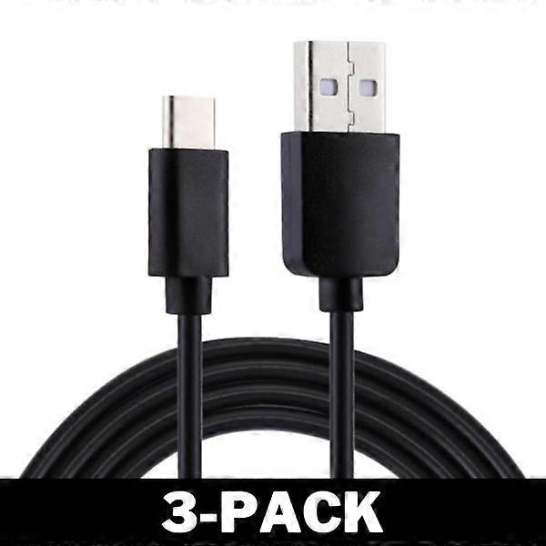 PS5 Playstation 5 Charging Cable Controller USB-C 1.2M Black 3-Pack