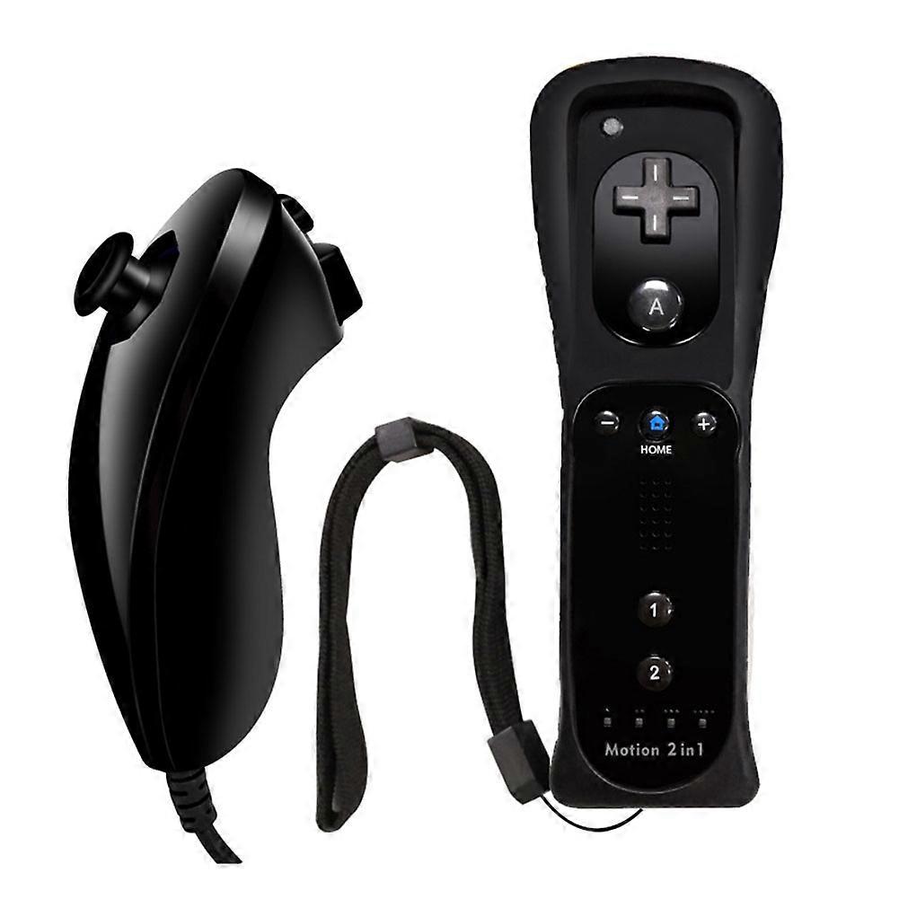 Bluetooth Gamepad for Wii / Wii U Console Wireless Remote Controller with Motion Plus, Nunchuck, and Wrist Strap B