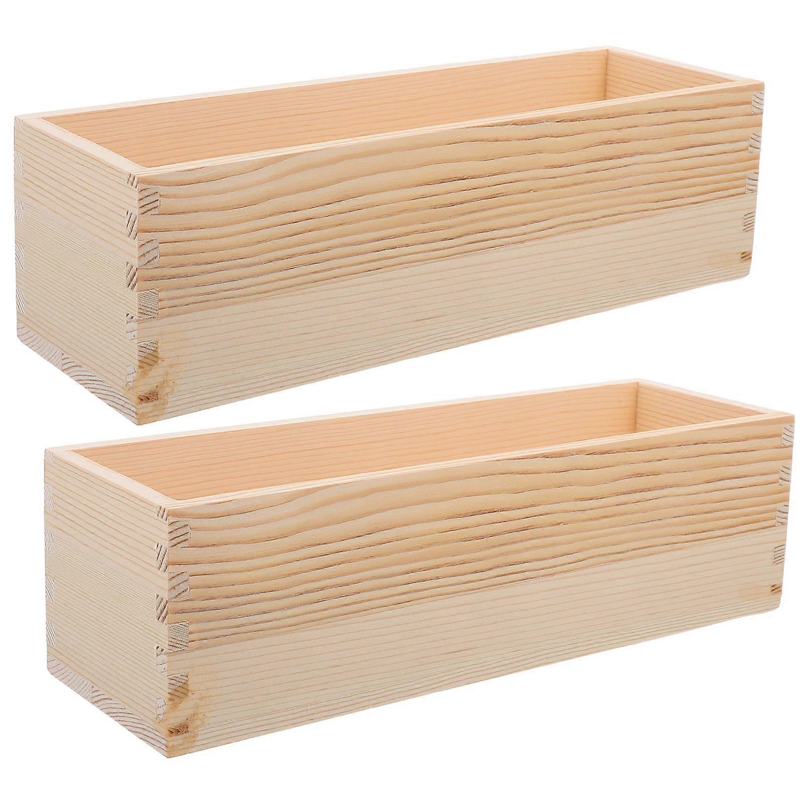 Soap Wood Mold Handmade Soap Tools Diy Craft Making Tool Rectangular Beige 28.00X9.00X8.00CM Efficient Production 2Pcs