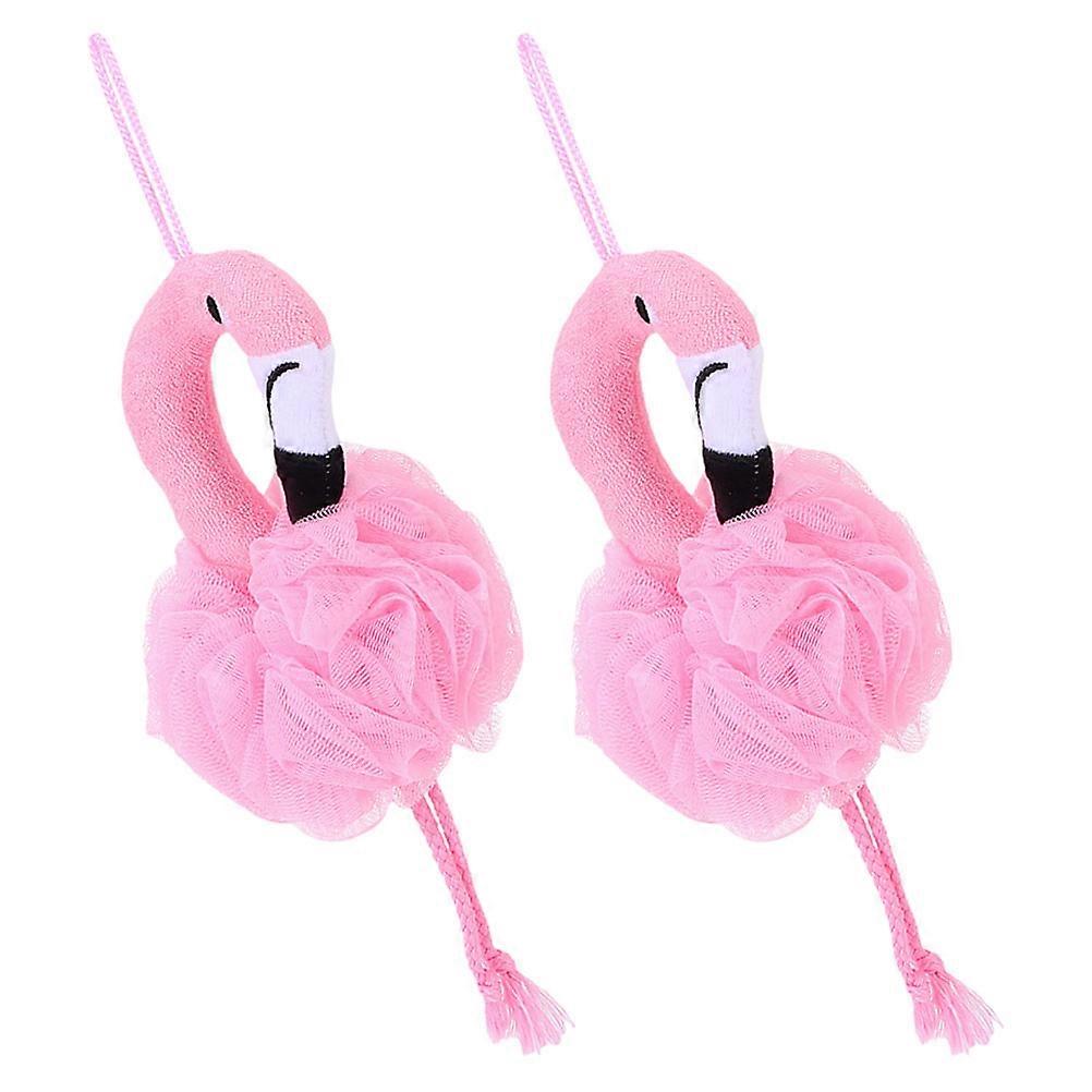 Flamingo Bath Ball Body Exfoliating Shower Ball for Bath 2Pcs Kit