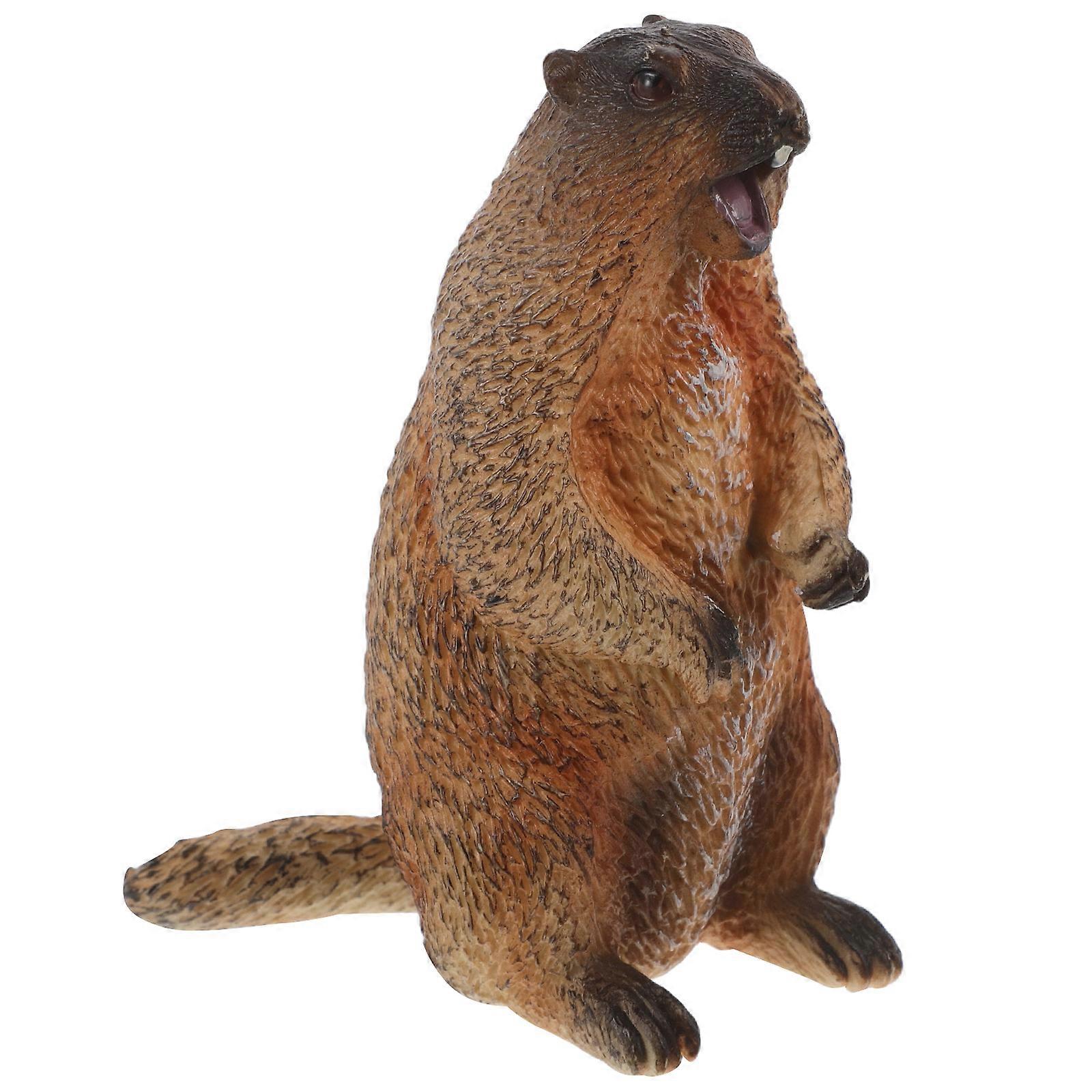 Figurines for Kids Groundhog Model for Office Decoration 2Pcs