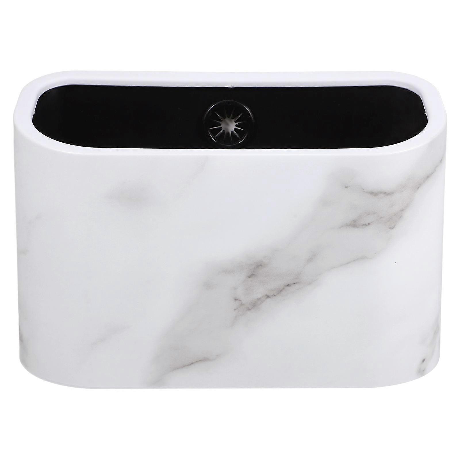 Small Desk Trash Can for Storage White Mini Waste Basket for Bathroom