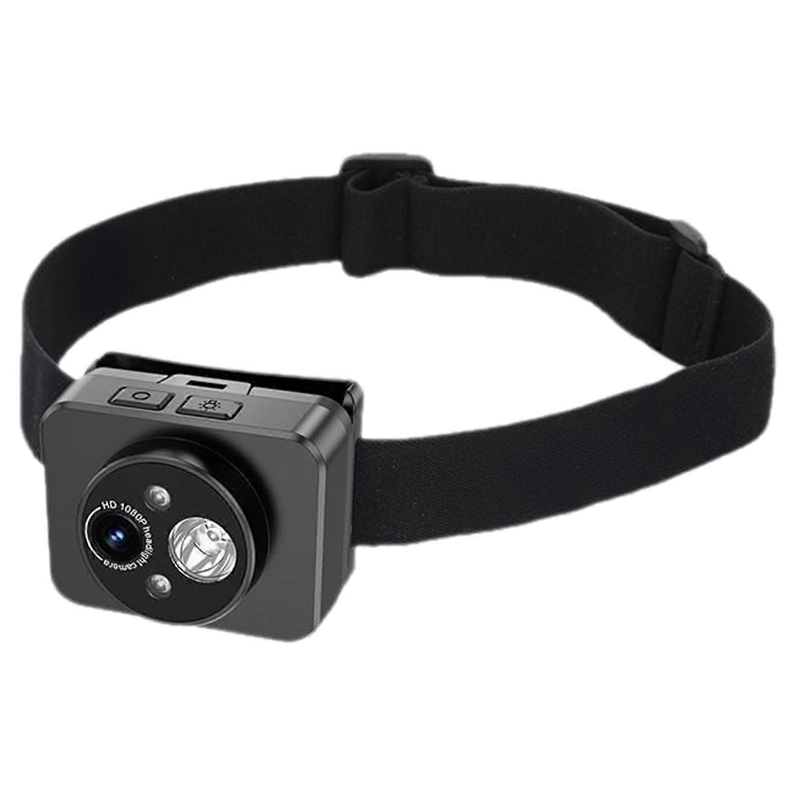 Headlamp With Camera Adjustable Lighting Angle for Cycling Camping