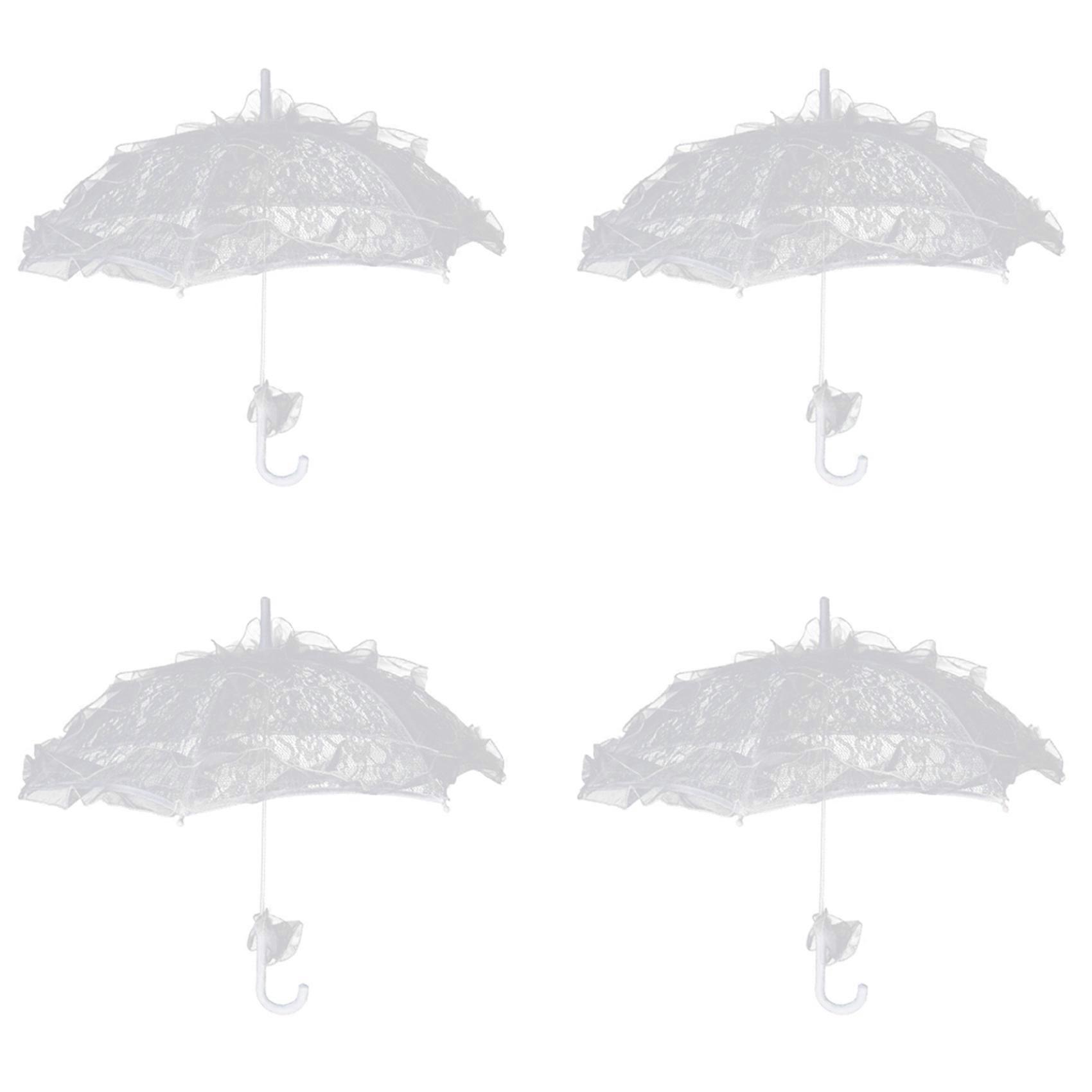 4X Bud Silk Lace Wedding Shooting Parasol