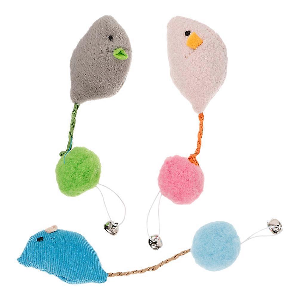 Cat Toys Interactive Plush Mouse for Chewing 3Pcs Indoor Play Set