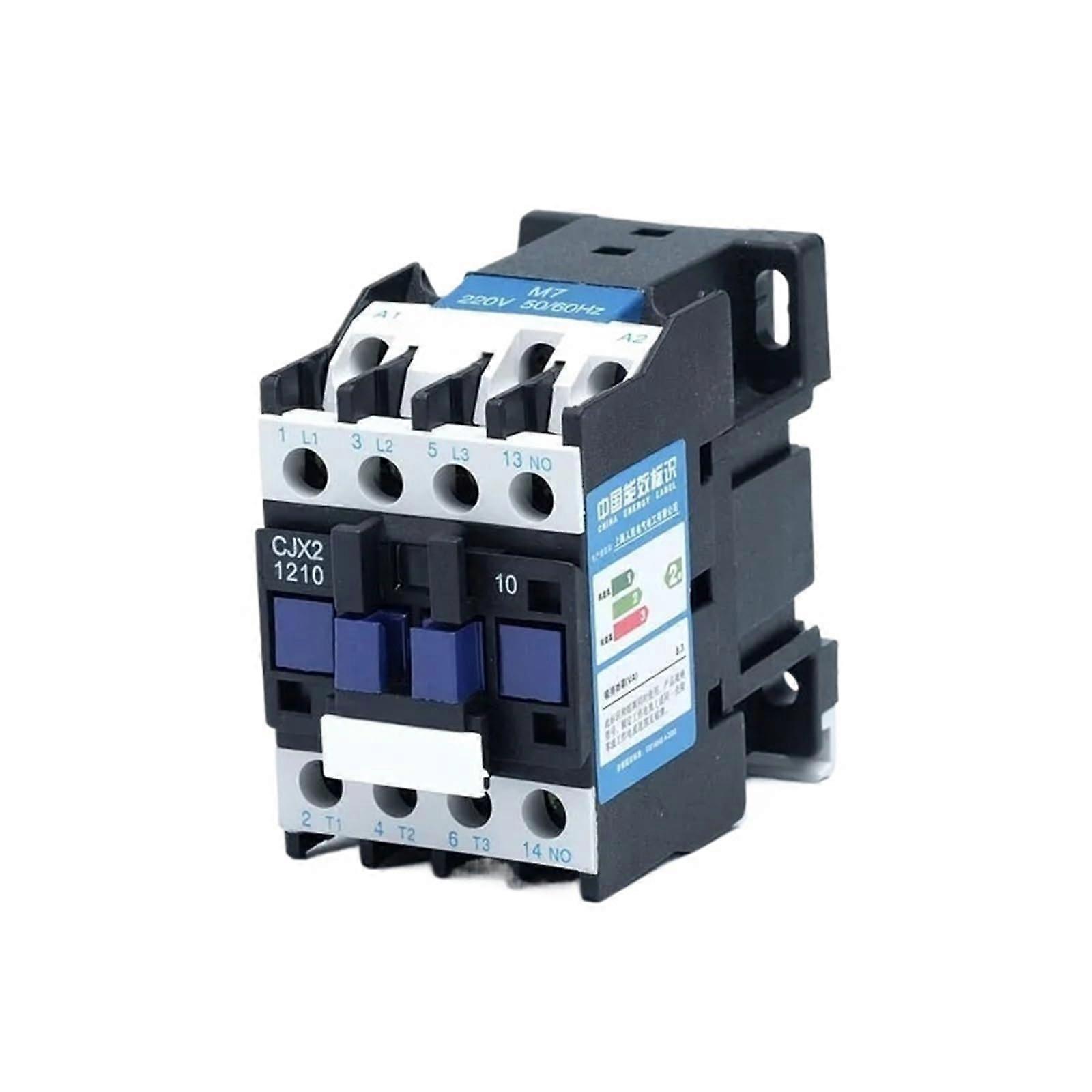 AC380V 3 Phase Magnetic Contactor 12A 3 Pole CJX21210  Load Capacity Din Rail Mount