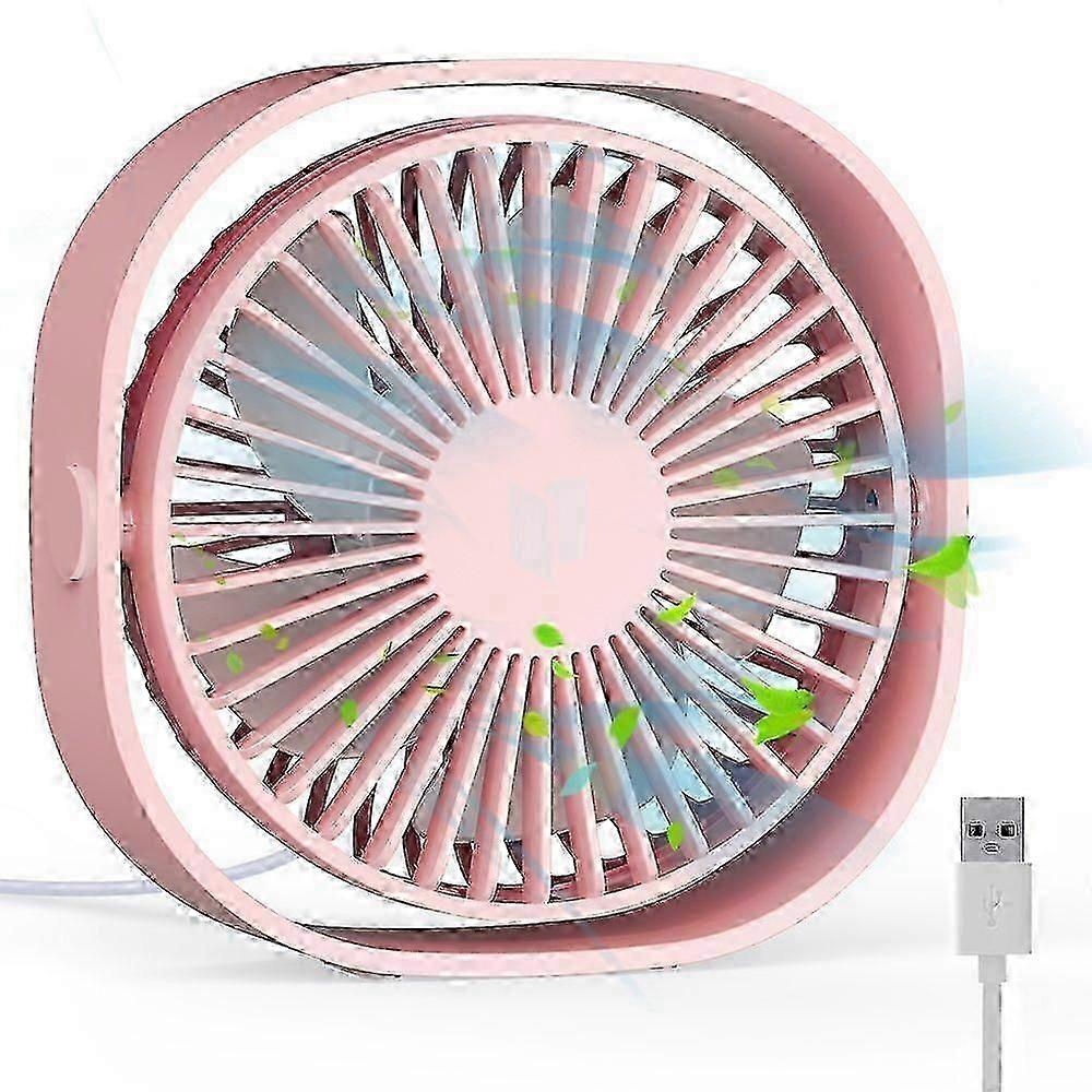 Pink Mini Usb Fan - 3 Speeds - Silent