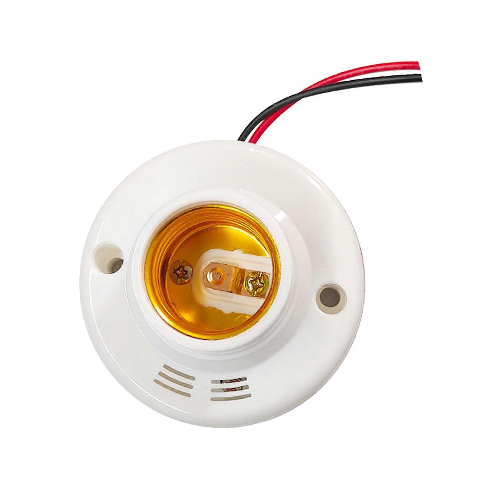 E27 LED Light Socket with Sound and Light Sensor, Automatic Bulb Holder for Garage and Home